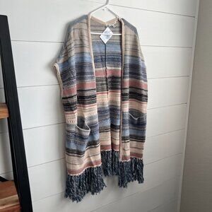 Liverpool Los Angeles Multi Color Cardigan Vest w/ Fringe